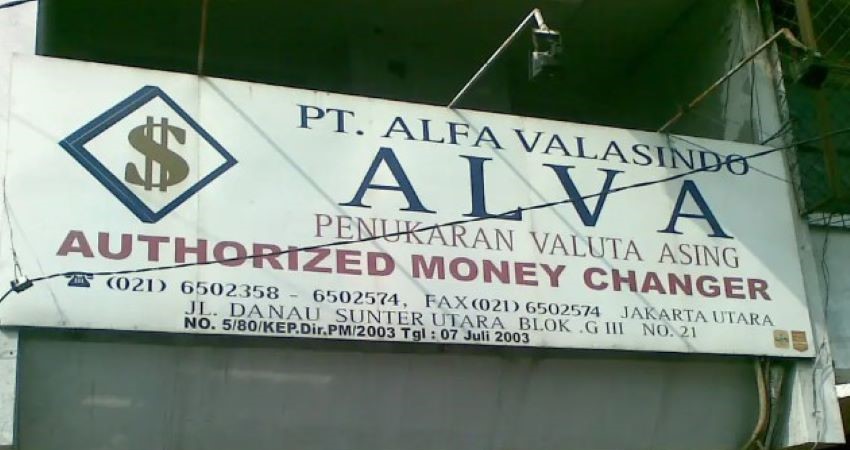 Money Changer PT. Alva Valasindo Jakarta - Photo by Google